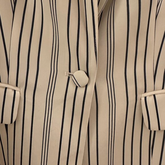 Frame True Blazer Off White Blue Striped Womens 8 Lined - Picture 4 of 5